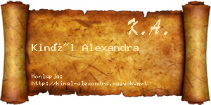Kinál Alexandra névjegykártya